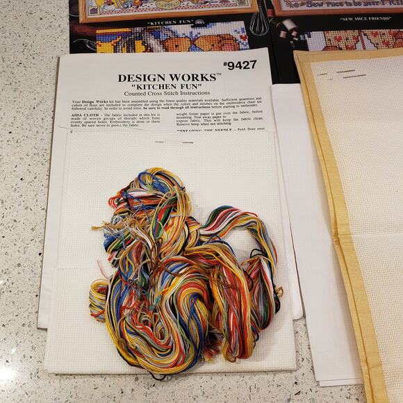 Design Works Cross Stitch Sew Mice Friends Vintage Cross Stitch Kitchen Fun - Picture 9 of 15